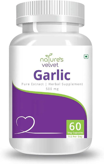 nature's velvet Garlic Pure Extract 500 Mg, 60 Veggie Capsules