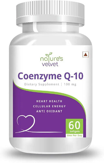 nature's velvet Coenzyme Q-10 Rich in Antioxidant, Promotes Heart Health & Boosts Energy, 60 Softgels