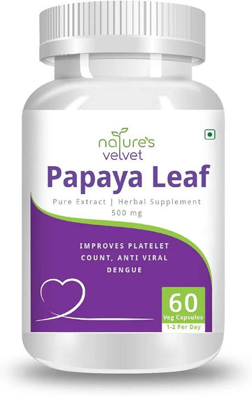 Nature's Velvet 500mg Papaya Pure extract 60 Veg Capsules