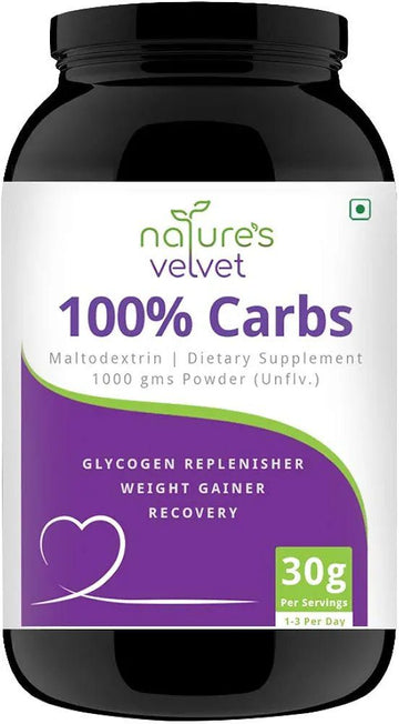 Natures Velvet Lifecare 100% CARBS, 2.2 lbs, Unflavoured for Weight Gain and Energy