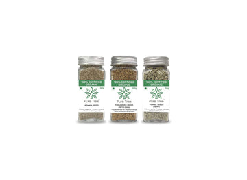 Pure Tree Certified Organic Ajwain 60g, Methi Seeds 100g, Saunf 50g |