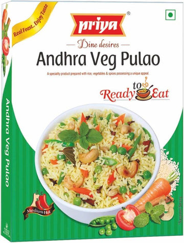 Priya Ready To Eat Andhra Veg Pulao 275g (Pack of 3) I Total 825gm