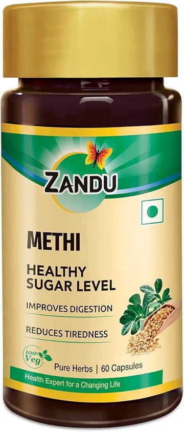 Zandu Methi Capsules (Fenugreek) - (60 Veg Capsules)