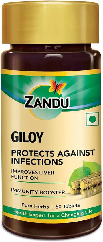 Zandu Giloy Tablets with 100% Pure Giloy Extract (60 Tabs)