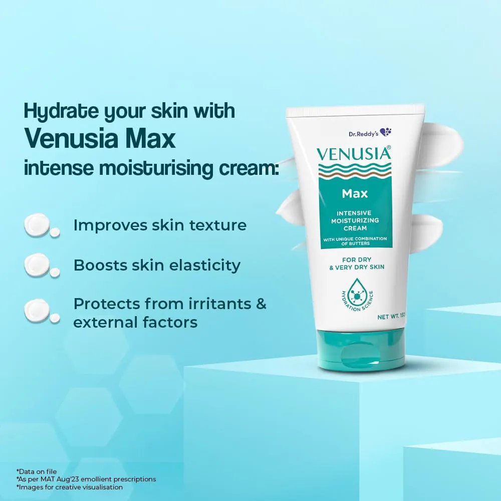 Venusia Max Intensive Moisturizing Cream For Dry Skin To Very Dry Skin, 150 Gm