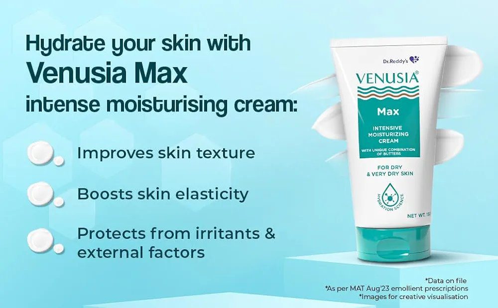 Venusia Max Intensive Moisturizing Cream For Dry Skin To Very Dry Skin, 150 Gm