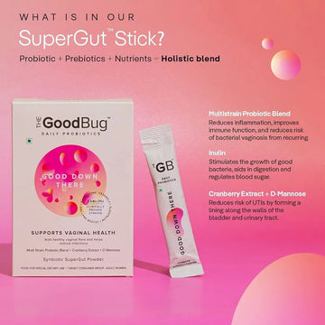 The Good Bug Good Down There SuperGut Powder for Women| 15 days pack