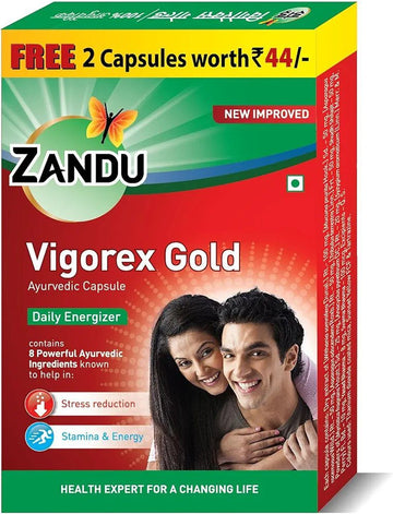 Zandu Vigorex Gold Ayurvedic Daily Energizer -Pack of 20 Capsules