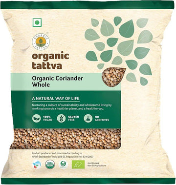 Organic Tattva Coriander Whole, 100g Pouch