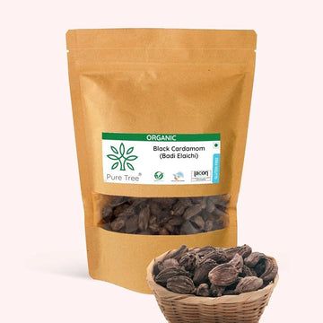 Pure Tree Certified Organic Black Cardamom Whole | 100 g |