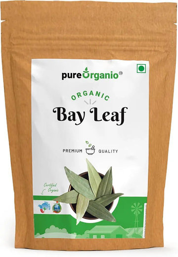 Pure Organio Organic Bay Leaf Whole Tej Patta Dried bay leaves Indian Spices (100 Gm)