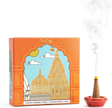 Phool Kashi Vishwanath Pooja dhoop Cone - Sandalwood