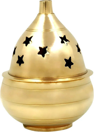 Shubhkart Nitya Kuber Goblet Brass Table Diya (Size 3) Brass Diya Oil Puja Lamp