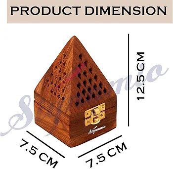 SIGNAMIO® Wooden Sambrani Dhoop Stand Incense Holder