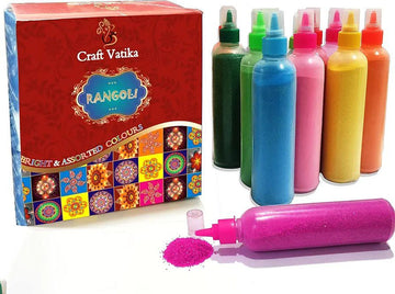 CraftVatika 12 Rangoli Colour Powder Tube Kit