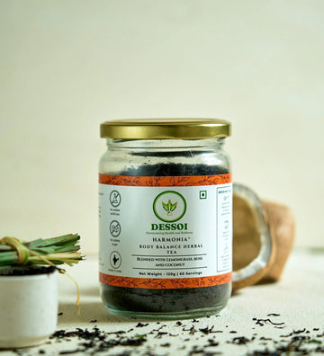Dessoi Naturals Harmonia Herbal Tea for Detox | With Coconut, Rose and Lemongrass
