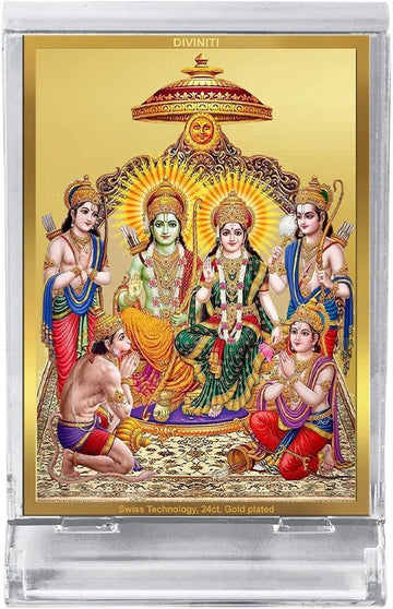 DIVINITI Ram Darbar God Idol Photo Frame for Car Dashboard, Table Décor|