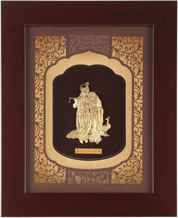 Pk & Pk Jewellers Radhe Krishna 24kt Pure Gold Art Frames Beautiful Artwork Frame For Home Décor |