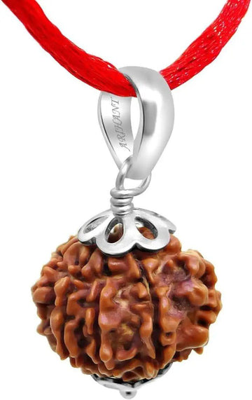 Arihant Gems and Jewels® Certified Natural 7 Mukhi/Faced Nepali Rudraksha Pendant in 925 Silver – Unisex Spiritual Jewelry