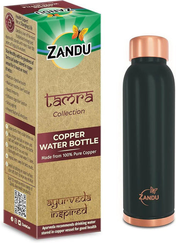 Zandu Copper Bottle (Green): Prepared with 100% Pure Copper |