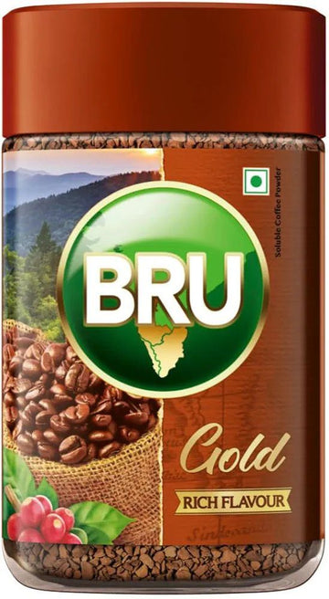 Bru Gold|Premium Freeze Dried Coffee Powder Bottle| Experience Intense Coffee Taste|Aromatic Instant Coffee|100 Gram