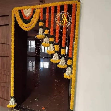 Divyakosh Marigold Flower Full Door Decoration | Decoration Items for Home, Main Door - 41 Inches