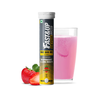 FAST&UP Detox Lung Protective Supplement - Strawberry Flavour (Pack of 20 Effervescent Tablets)