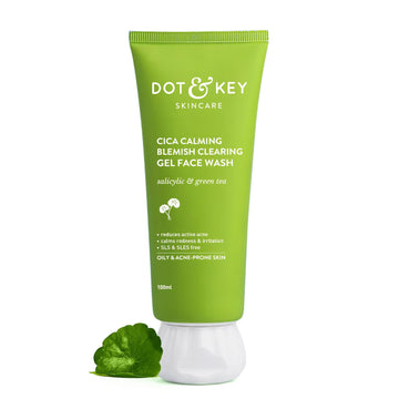 Dot & Key CICA Face Wash for Acne Prone Skin, 2% Salicylic Acid with Green Tea