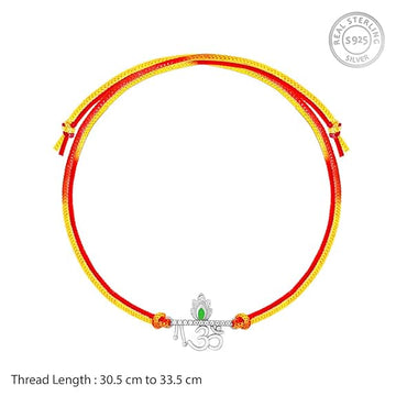 GIVA 925 Silver Sacred Om Rakhi|Raksha Bandhan Rakhi for Brother | Gift for Men & Boys| With Certificate of Authenticity and 925 Stamp