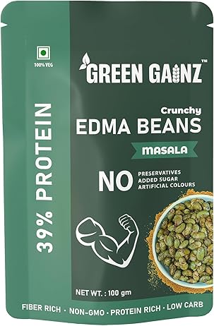Green Gainz Roasted Edamame Masala Flavour 100gm