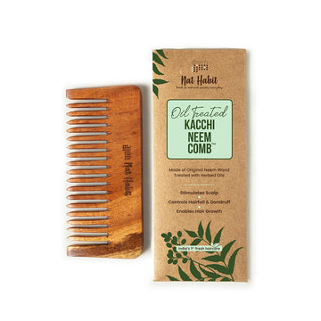 Nat Habit Kacchi Neem Wooden Shampoo Comb