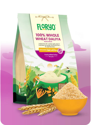 Floryo100% Whole Wheat Daliya- 400g Pack|Traditional Stone-Ground