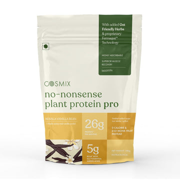 Cosmix No-Nonsense Plant Protein Pro | 26g Protein/Serve | Kerala Vanilla Bean - 500 G