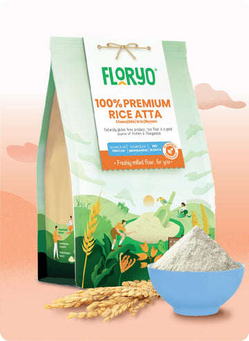 Floryo Premium 100% Natural Rice Atta- 500gm Pack