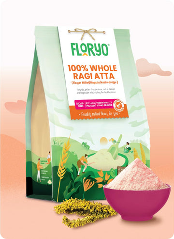 Floryo 100% Pure Whole Ragi Atta/Nachni (Finger Millet Flour)