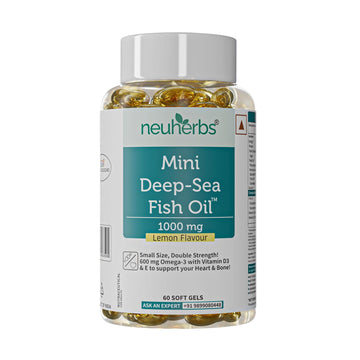 Neuherbs Mini Deep Sea Fish Oil Omega 3 Capsule 60 Softgels