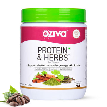 OZiva Protein & Herbs for Women (Cafe Mocha) (453gm)