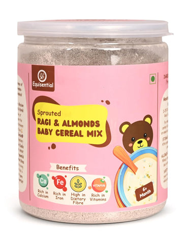 Equisential - Sprouted Ragi & Almonds Instant Porridge Infant Baby Cereal - 200g