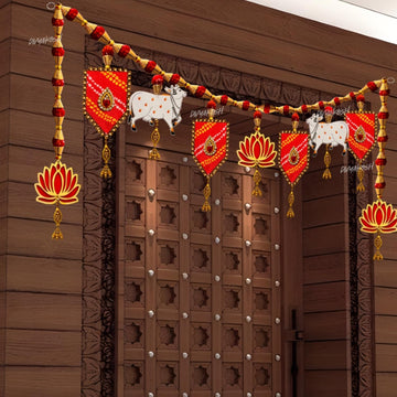 Divyakosh Toran, 38 Inch Extendable to 40 Inch, Multicolour, Synthetic, Straight, Perfect for Festivals & Home Decoration