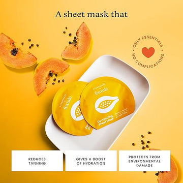 Foxtale Tan Removal Sheet Mask with Vitamin C and Papaya for Tan Removal, Men & Women, 26g
