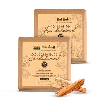 Nat Habit Sandalwood De-Tan Soap |Body Tan Removal Soap for Women & Men -125g x 2