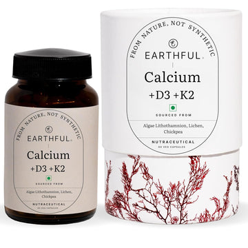 Earthful Calcium Magnesium Capsules | 60 Capsules for Stronger Bones & Joint Relief