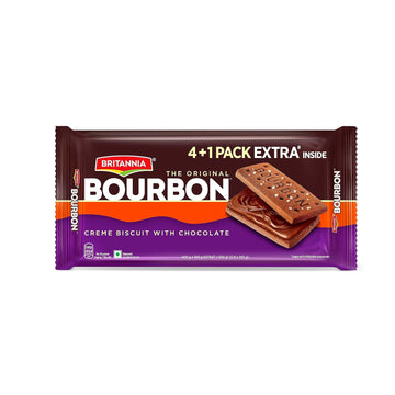 Britannia The Original Bourbon - Creme Biscuit with Chocolate | Buy 4 Get 1 Free | 500gm