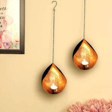 TIED RIBBONS Wall Hanging Tealight Candle Holders Metal Wall Sconce - Pack of 1