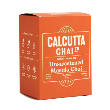 Calcutta Chai Co Unsweetened Masala Chai | Instant Tea Premix | 15 Sachets | 210 Gram