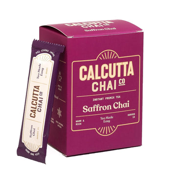 Calcutta Chai Co - Saffron Chai | Instant Tea Premix | 15 Sachets | 210g