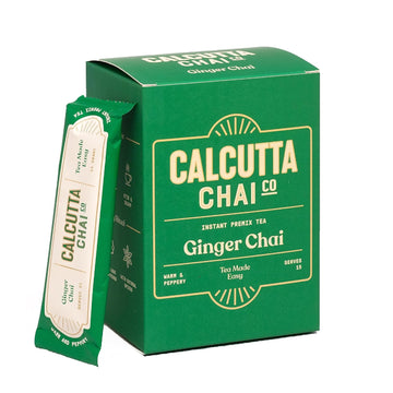 Calcutta Chai Co - Ginger Chai | Instant Tea Premix | 15 Sachets | 210g