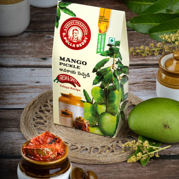 G Pulla Reddy Mango Pickle Pouch - Without Garlic - 400g