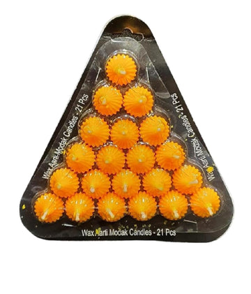 Prokart Modak Shaped 21pc Wax Candles for Festive Decor