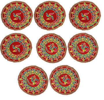 Red Velvet Om Swastik Aasan
